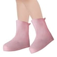 thumbnail image 1 of DODAMOUR Silicone Rain Shoe Covers for Kids, Anti-Slip Wear-Resistant and Portable Waterproof Shoe Covers, Kid Shoe Covers for Outdoor Home Travel Rain Boots (Pink, L), 1 of 7