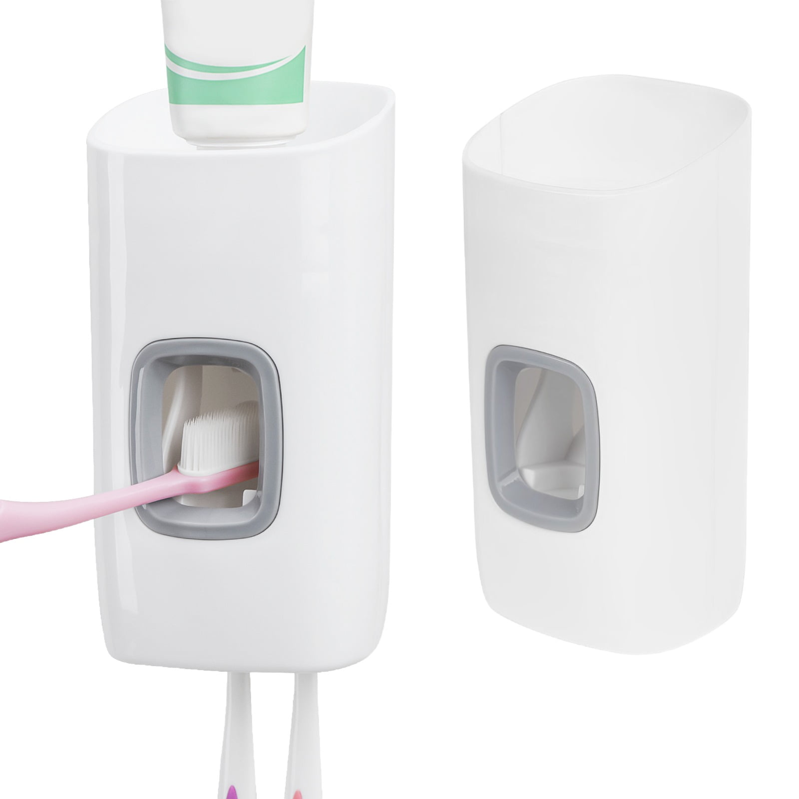 DODAMOUR Toothbrush Holder Wall Mounted, Automatic Toothpaste Dispenser ...