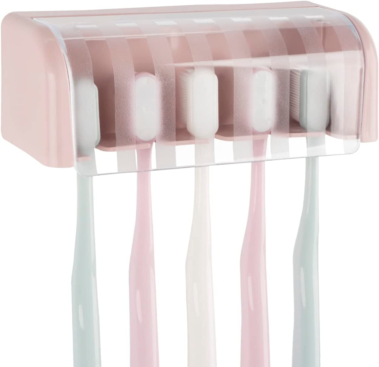 DODAMOUR Toothbrush Holder Wall Mounted with Cover for Bathroom, 5