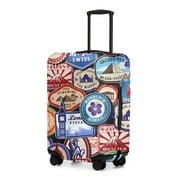 DODAMOUR Elastic Polyester Suitcase Protector, Washable Luggage Cover for 22-25 Inch Travel Luggage (Round Mark, M)