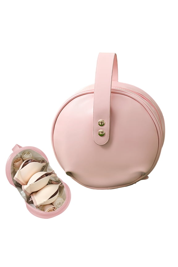 Travel Underwear Organizer Bag, Portable Small Bra Socks Storage Bag, Multi-function Waterproof Toiletry Packing Cube (Pink)