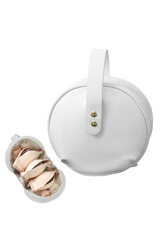 Travel Underwear Organizer Bag, Portable Small Bra Socks Storage Bag, Multi-function Waterproof Toiletry Packing Cube (White)