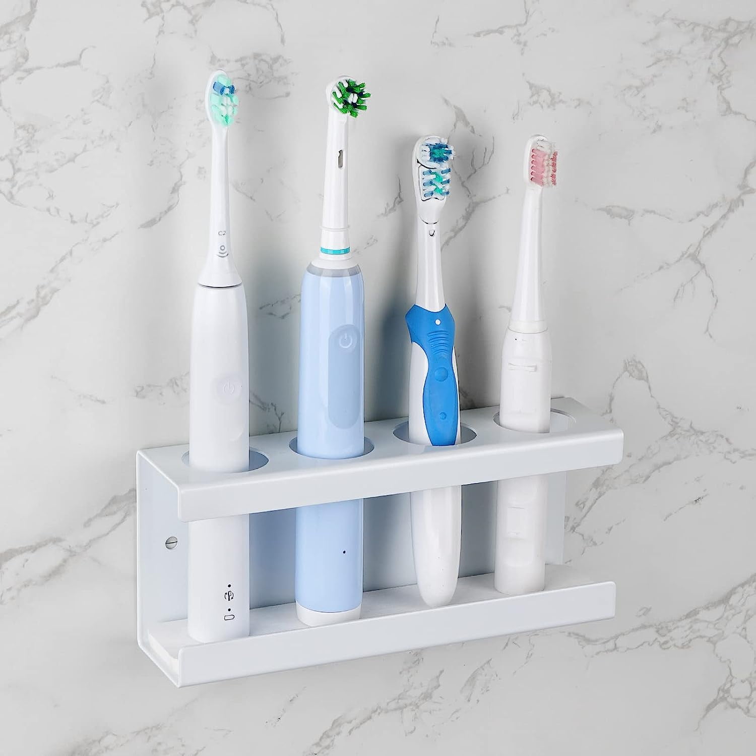 DODAMOUR Wall Mounted Electric Toothbrush Holder, 4 Slots Toothbrush