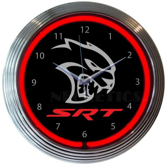 DODGE HELLCAT NEON CLOCK  8HELLC