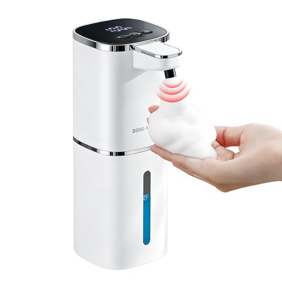 DODO MEKIA Automatic Foaming Soap Dispenser, 400ml/13.53oz Rechargeable, Adjustable Foam Levels, IPX5 Waterproof, Touchless & Wall/Tabletop Use for Kitchen Bathroom,