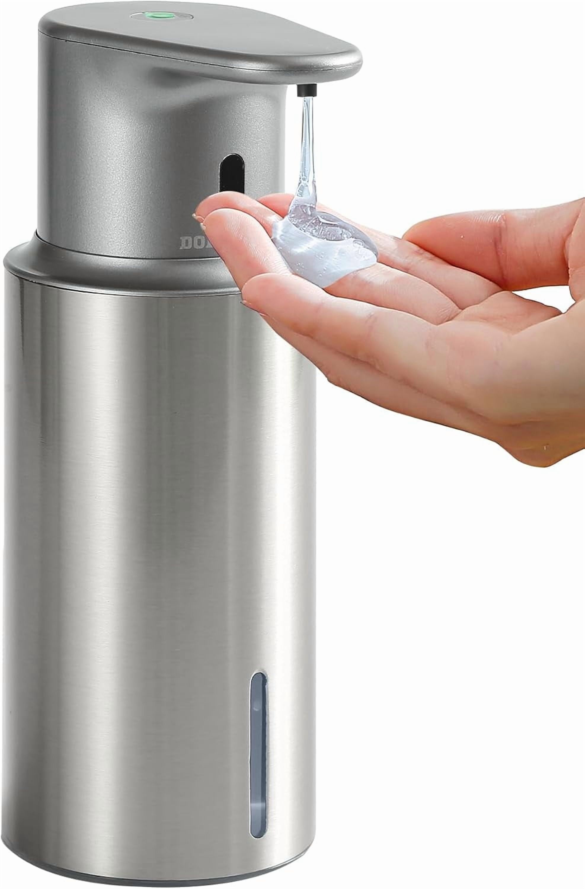 DODO MEKIA Automatic Liquid Soap Dispenser Touchless, 16.2oz/480ml Rechargeable, 3 Adjustable Liquid Levels, IPX5 Waterproof, for Kitchen Bathroom, Stainless Steel