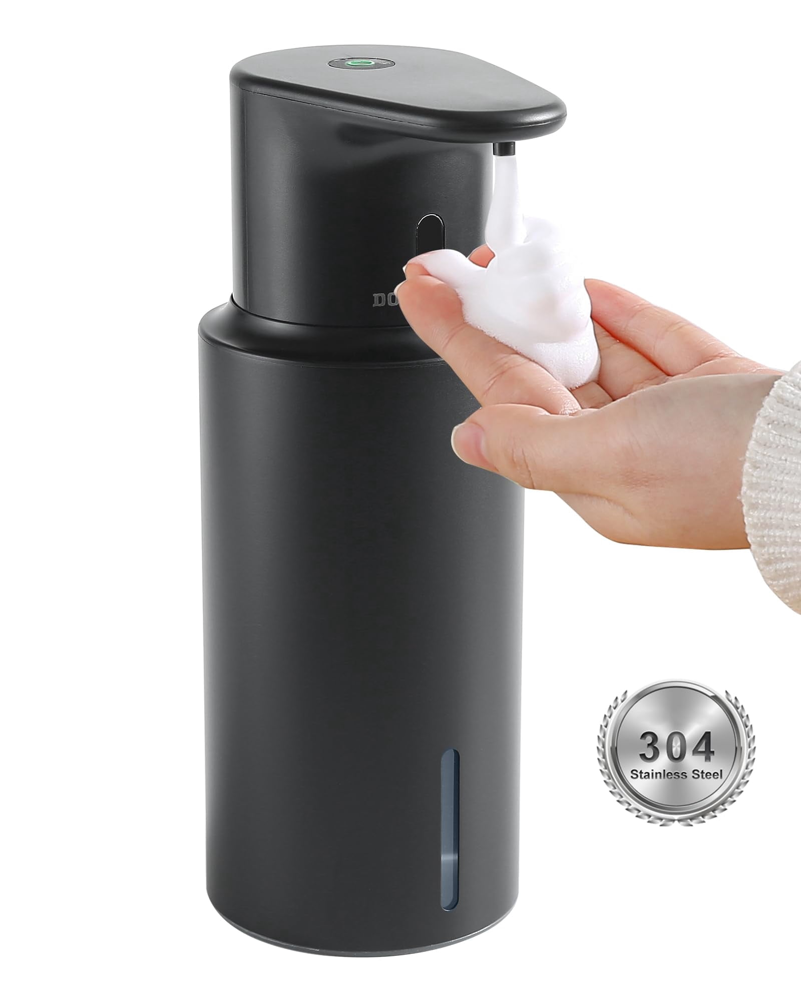 DODO MEKIA Automatic Liquid Soap Dispenser Touchless, 16.2oz/480ml Rechargeable, 3 Adjustable Liquid Levels, IPX5 Waterproof, for Kitchen Bathroom, Stainless Steel