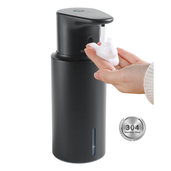 DODO MEKIA Automatic Liquid Soap Dispenser Touchless, 16.2oz/480ml Rechargeable, 3 Adjustable Liquid Levels, IPX5 Waterproof, for Kitchen Bathroom, Stainless Steel