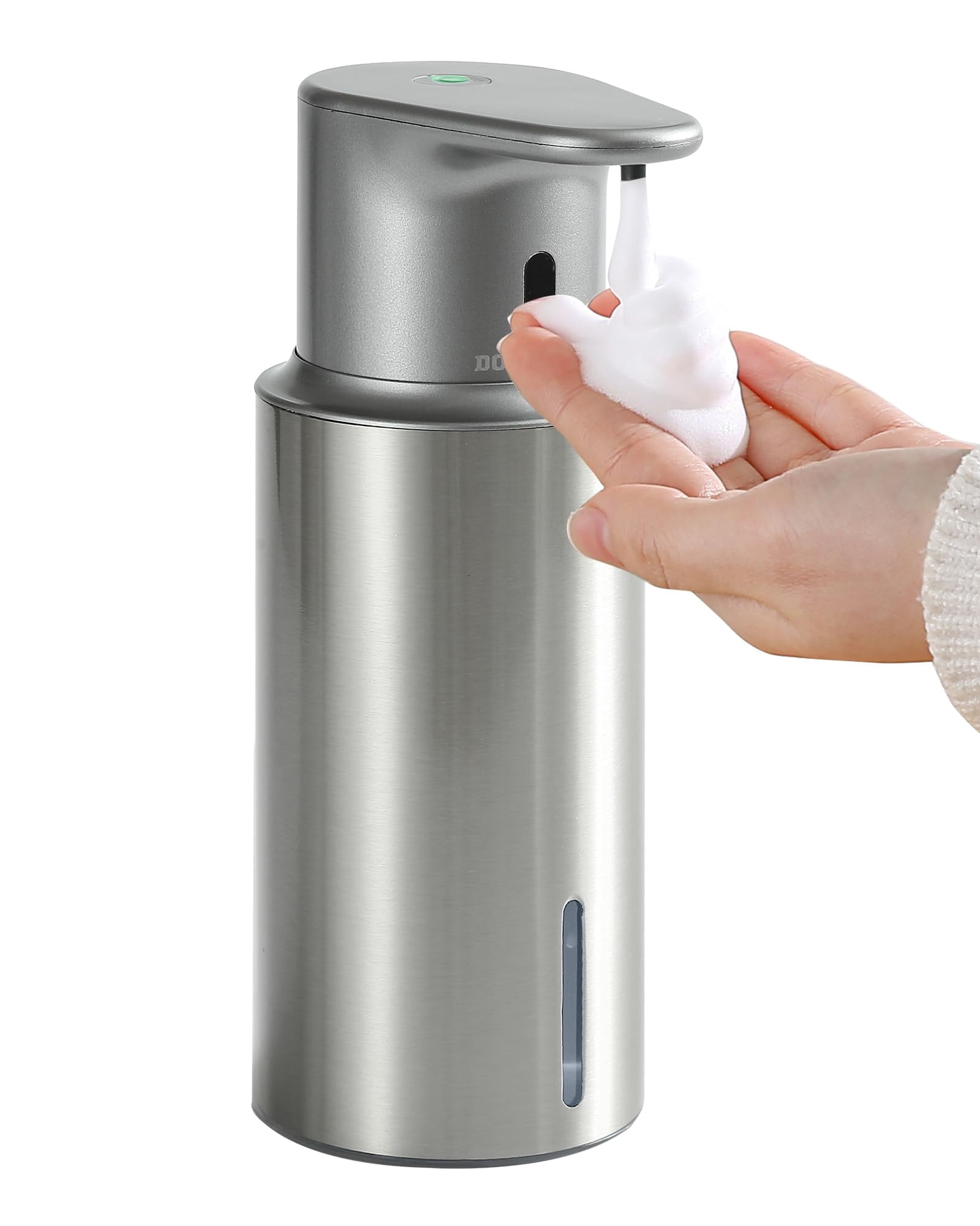 DODO MEKIA Automatic Liquid Soap Dispenser Touchless, 16.2oz/480ml Rechargeable, 3 Adjustable Liquid Levels, IPX5 Waterproof, for Kitchen Bathroom, Stainless Steel