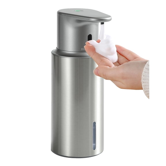 DODO MEKIA Automatic Liquid Soap Dispenser Touchless, 16.2oz/480ml Rechargeable, 3 Adjustable Liquid Levels, IPX5 Waterproof, for Kitchen Bathroom, Stainless Steel