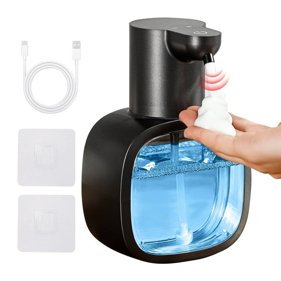 DODO MEKIA Automatic Soap Dispenser, 17oz/500ml Touchless Rechargeable with 4-Level Adjustable & IPX5 Waterproof - Level Display for Wall/Tabletop Use in Bathroom, Kitchen