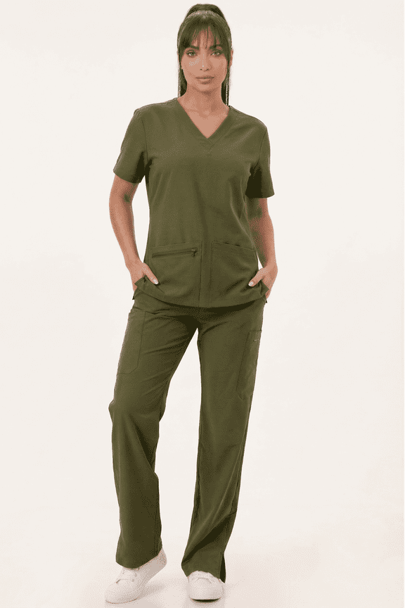 _Straight Pants_Olive_L_Comfortable Workwear_Breathable