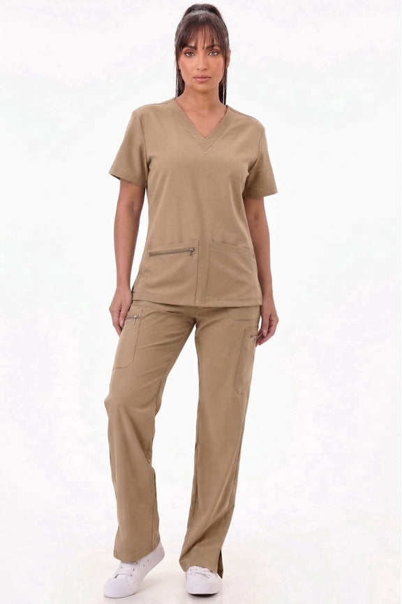 _Straight Pants_Tan_M_Comfortable Workwear_Breathable