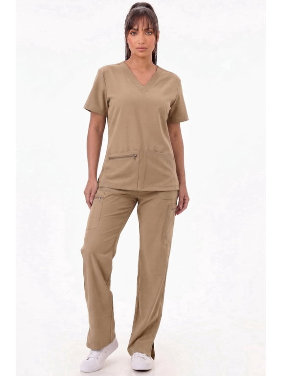 _Straight Pants_Tan_S_Comfortable Workwear_Breathable