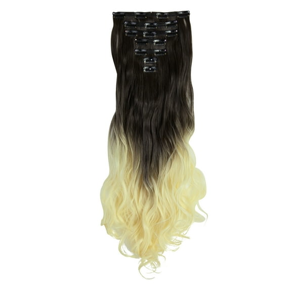 7Pcs 16 Clips 24 Inch Hair Extensions Thick Curly Straight Full Head Clip in Double Weft Hair Extensions