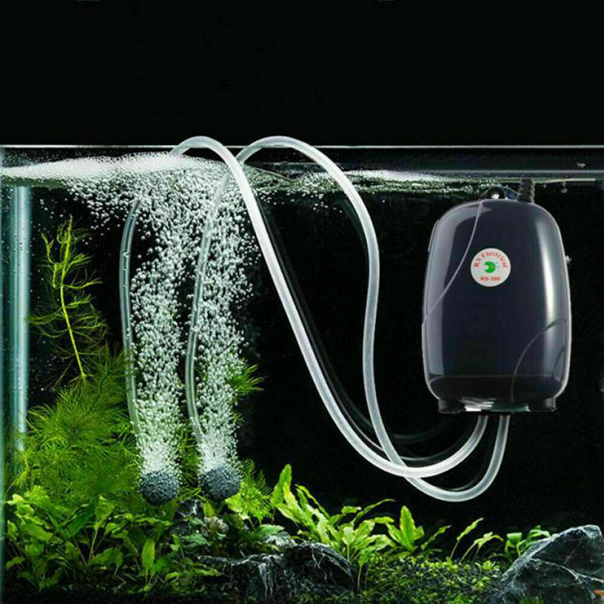 DODOIN Dual Outlet Aquarium Air Pump, Fish Tank Aerator, Quiet Oxygen Pump  with Accessories for 5 - 40 Gallon (2 outlets) 