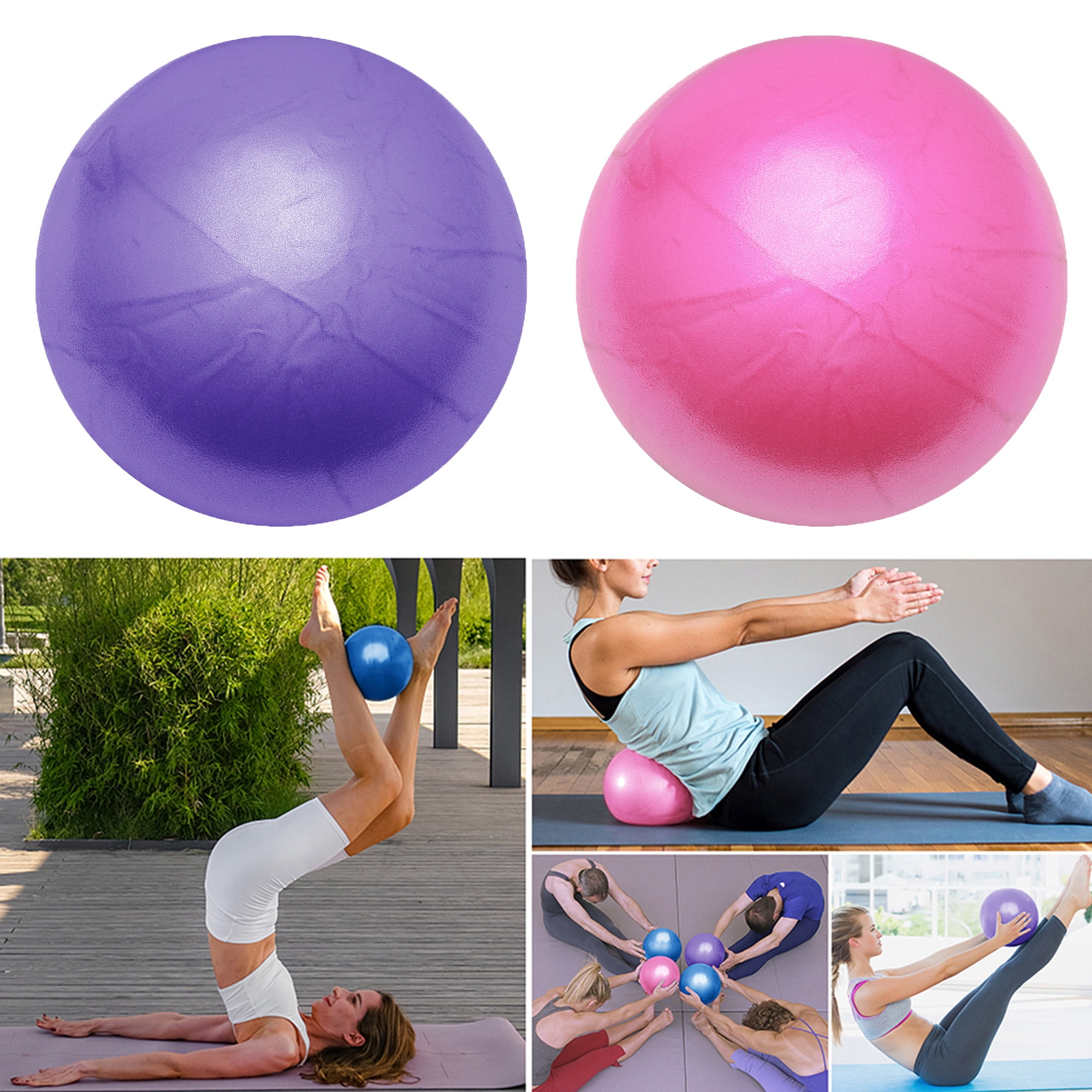 DODOING 1/2/3 Pieces Exercise Ball Pilates Ball Explosion-Proof Frosting  Small Yoga Ball 8 Stability Ball Mini Yoga Ball for Women Workout Fitness  Pilates Core Training Ball Therapy Ball 