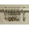 thumbnail image 1 of DODOING Pack of 10 Curtain Rings with Clips, Heavy Duty Metal Decorative Drapery Curtain Clip Rings for Windows, Bathroom, Home, Office, 1 of 2