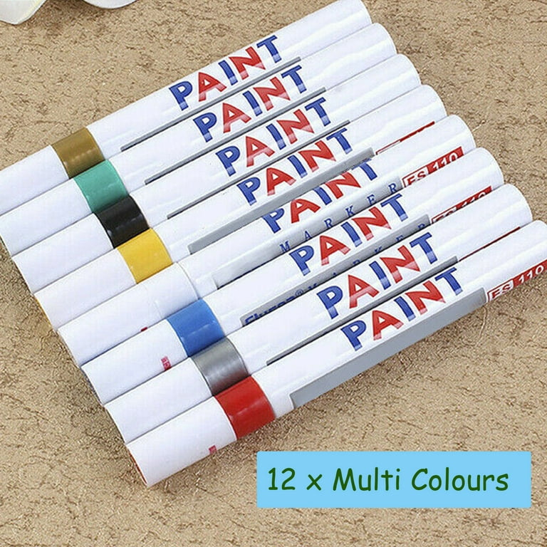 TSV Acrylic Paint Pens for Rock Painting, Stone, Ceramic, Glass, Wood,  Canvas - Set of 12 Acrylic Paint Markers - Medium Tip