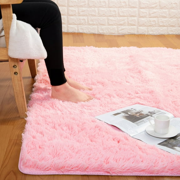 DODOING 15.7x23.6 inch/ 23.6x47.2 inch/ 31.5x47.2 inch/ 63x47.2inch Super Soft Fluffy Floor Rug Washable Shag Shaggy Area Rug Bedroom Dining Room Anti-skid Carpet Yoga Mat Indoor Mat