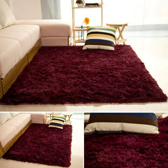 DODOING 15.7x23.6 inch (Door Rug) Super Soft Fluffy Floor Rug Washable Shag Shaggy Area Rug Bedroom Dining Room Anti-skid Carpet Yoga Mat Indoor Mat