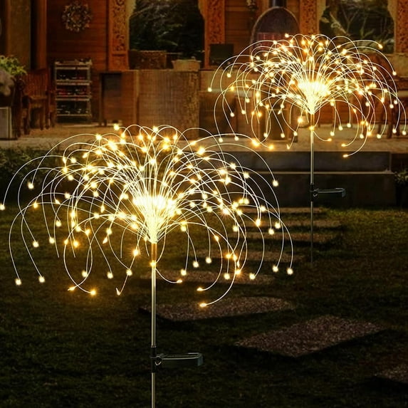 DODOING Firework/String Solar Lights Outdoor, 2 Lighting Modes Solar Firework Lights Outdoor Waterproof for Garden, Landscape, Passage, Decor