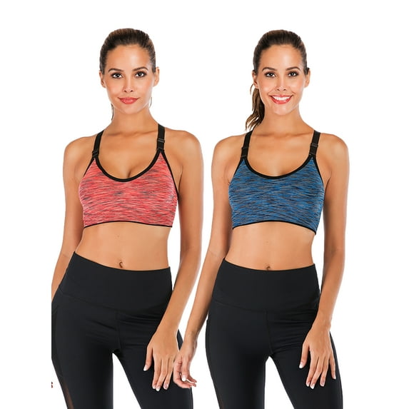 DODOING 2 Pack Comfort Sport Bra Activewear Fitness Sports Bra Juniors Seamless High Impact Support Workout Yoga Bra Gym