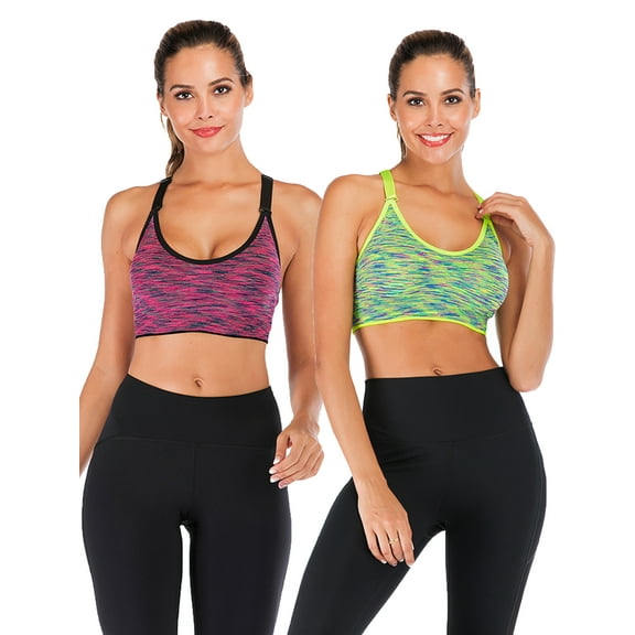 DODOING 2 Pack Comfort Sport Bra Activewear Fitness Sports Bra Juniors Seamless High Impact Support Workout Yoga Bra Gym