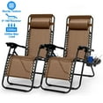 thumbnail image 1 of DODOING 2 Packs Zero Gravity Lounge Chair, Ultralight Camping Chair Portable Support 330Lbs Lounge Chair, Folding Patio Recliner, Deck Chair for Outdoor Garden Backyard,Brown Loung, 1 of 6