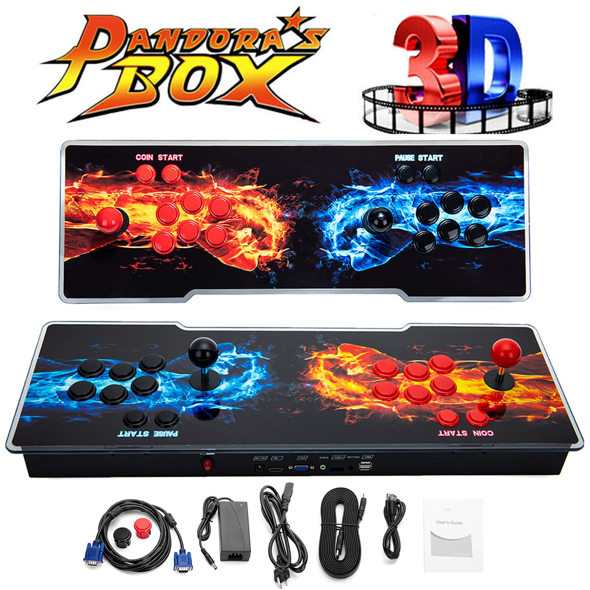 26800 Games in 1 Arcade Game Console ,Pandora Treasure 3D Double  Stick,26800 Classic Arcade Game,Search Games, Support 3D Games,Favorite  List, 4