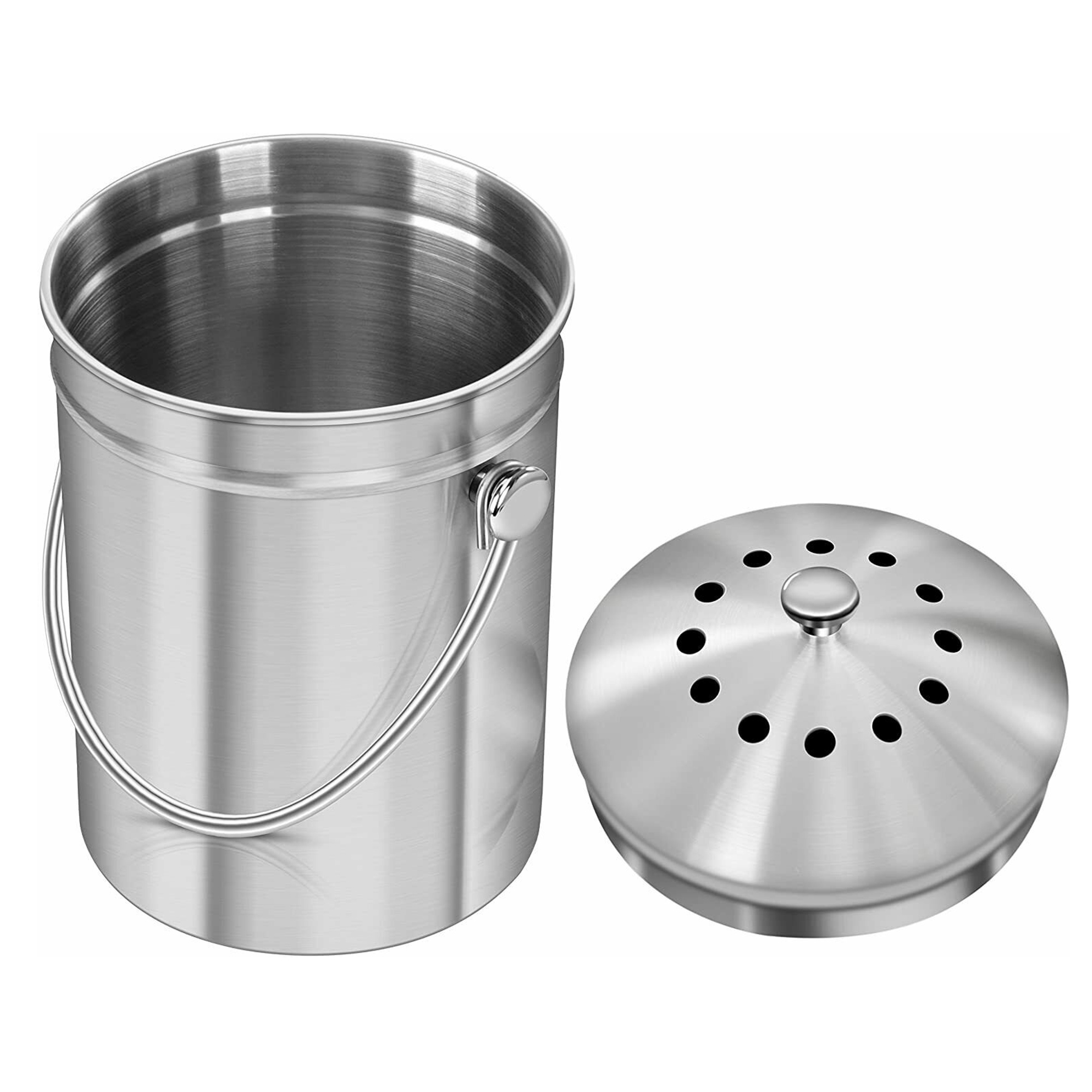DODOING 2in1 Kitchen Compost Bin Stainless Steel Compost Bin 1.3