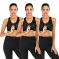 thumbnail image 1 of DODOING 3-Pack Women's Zipper Bra Yoga Sports Bras Mesh Racerback Workout Bras Training Stretch Tank Top High Impact Padded Bra Workout Activewear Bra for Gym Running Workout Fitness, 1 of 8