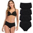 thumbnail image 1 of DODOING 4 Pack Seamless Womens Plus Size Stretch Bikini Panties Cotton Soft Brief Underwear for Women, 1 of 9