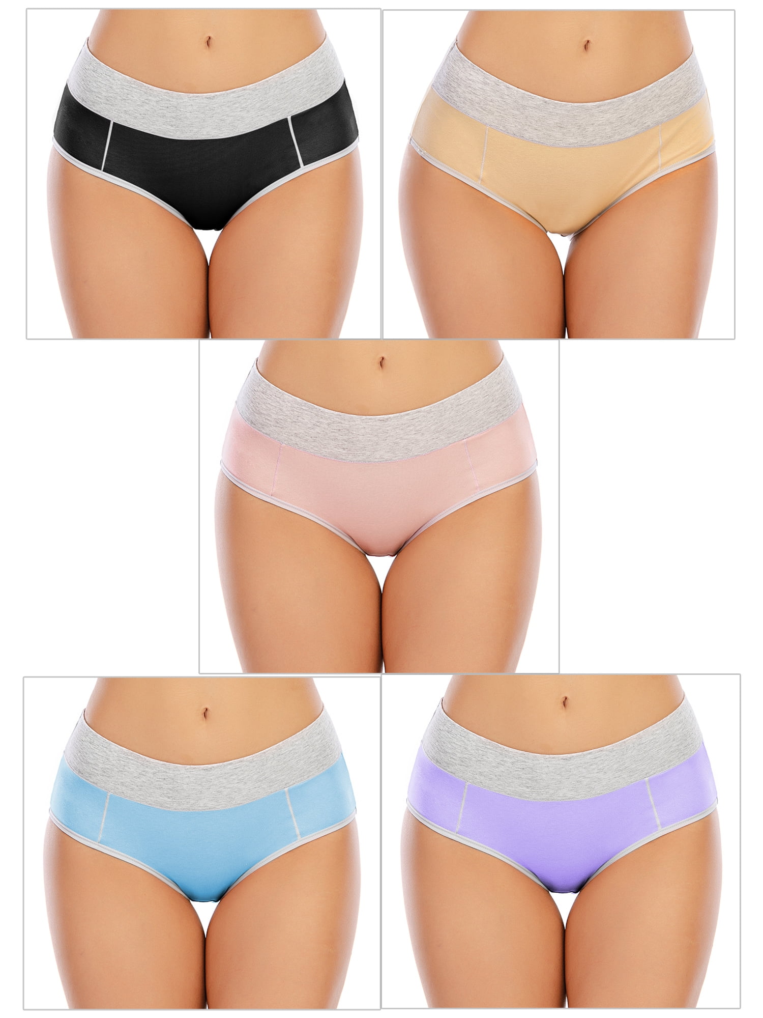 DODOING 4 Pack Women's Plus Size Tummy Control Panties Briefs, Soft Cotton  High Waist Breathable Brief Seamless Panties for Women 