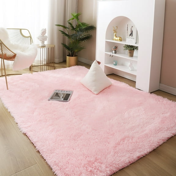 DODOING 5 Sizes and 6 Colors Shaggy Fluffy Faux Fur Area Rug Door Mat, Tie Dye Style, Softest, Luxurious Shag Carpet Rugs for Bedroom, Living Room, Luxury Bed Side Plush Carpets, Rectangle