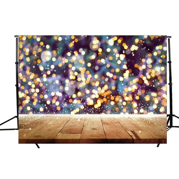 DODOING 7x5 ft Photography Vinyl Backdrop Background Gold Silver Bokeh/ Gold Glitter Photo Video Studio Props Colorful Brick Wall Wooden Wall Floor
