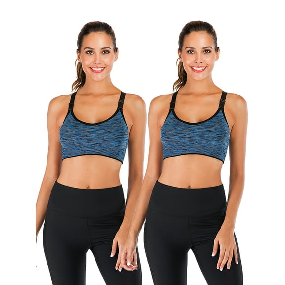 DODOING Sports Bra Juniors 2 Pack Seamless High Impact Support Workout Yoga Bra Gym Activewear Fitness Sports Bra