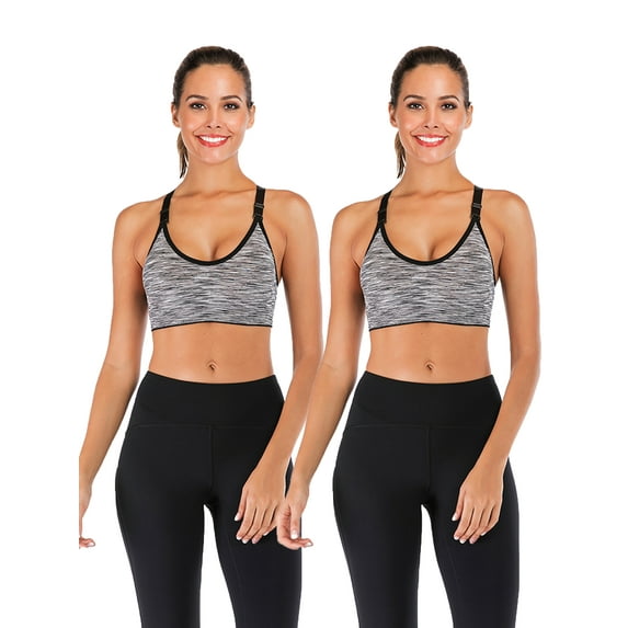 DODOING Activewear Fitness Sports Bra Juniors Seamless High Impact Support Workout Yoga Bra Gym 2 Pack