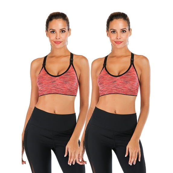 DODOING Activewear Fitness Sports Bra Juniors Seamless High Impact Support Workout Yoga Bra Gym 2 Pack