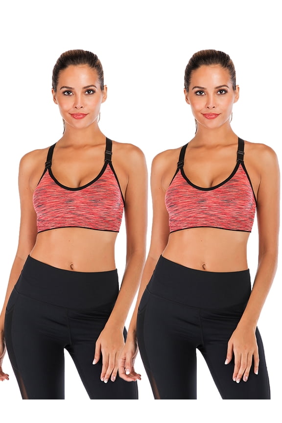 Sports Bra Juniors 2 Pack Seamless High Impact Support Workout Yoga Bra Gym Activewear Fitness Sports Bra