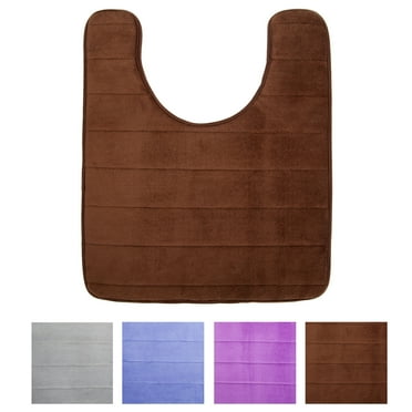 DODOING Bath Mat for Toilet Memory Foam U-Shaped Bath Rug Bathroom Carpet Machine Washable Soft Non-Slip Dry Quickly Water Absorption 24 X 20 inches