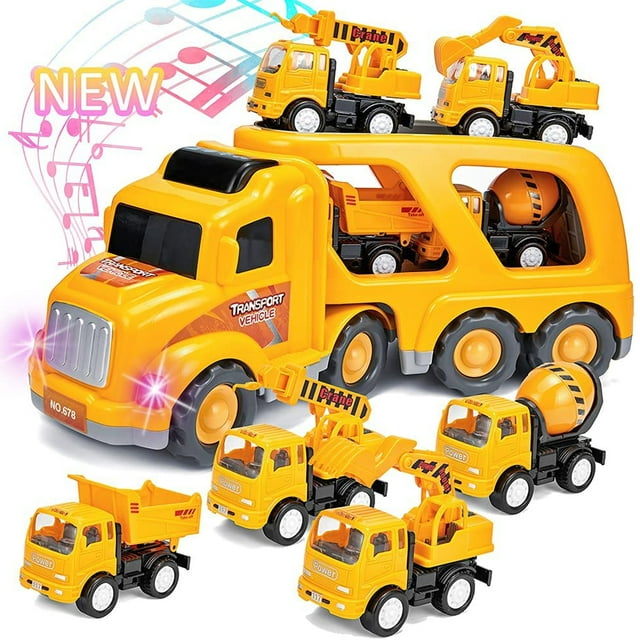 DODOING Construction Truck Toys for 3 4 5 6 Years Old Toddlers Kids