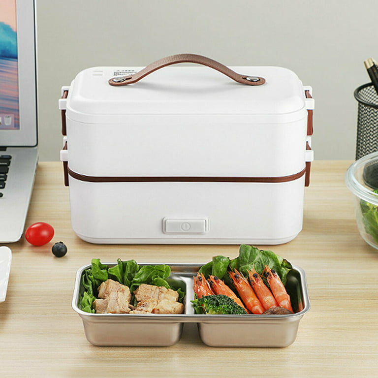 DODOING Electric Heating Steamer Bento Electric Lunch Box,300W Portable  Food Warmer,0.8L Container for Men,3in1 for Office/Car/Truck 