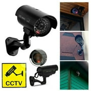 DODOING Fake Camera, Fakes Security Camera Outdoors, Dummy Dome Security Camera, Surveillance System Realistic Look with Flashing red LED Light for Home or Business Pack of 1-2-4