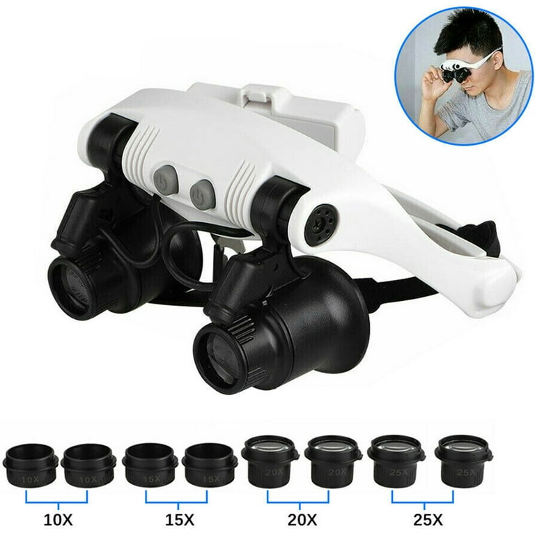 23X Magnifying Glasses LED Light Headband Magnifier Jewelry Watch Repair  Loupe