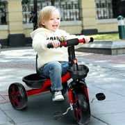 DODOING Kids Trike for Aged 6 Month and Up Stroller Trike 3 Wheel Pedal Bike Toys & Gifts Easy Rider Trike with Basket for Toddlers