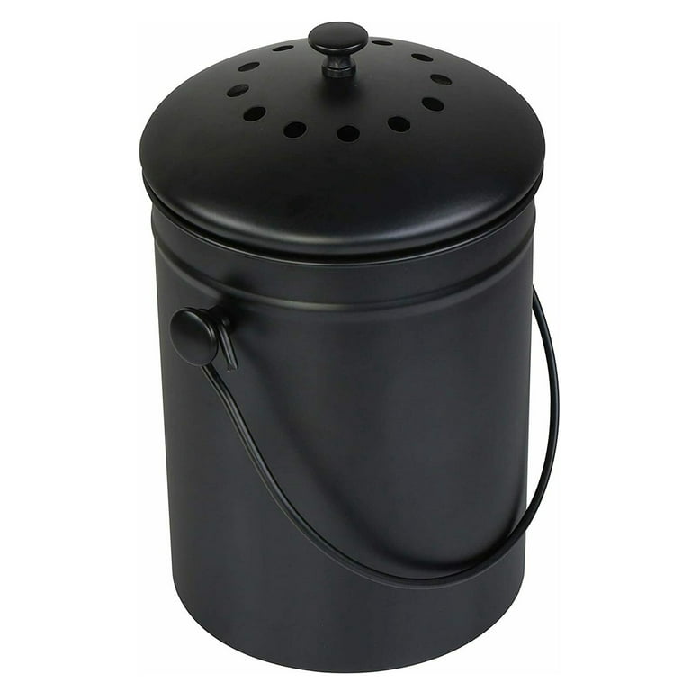 Kitchen Compost Bin, Stainless Steel, 1.3-Gallon