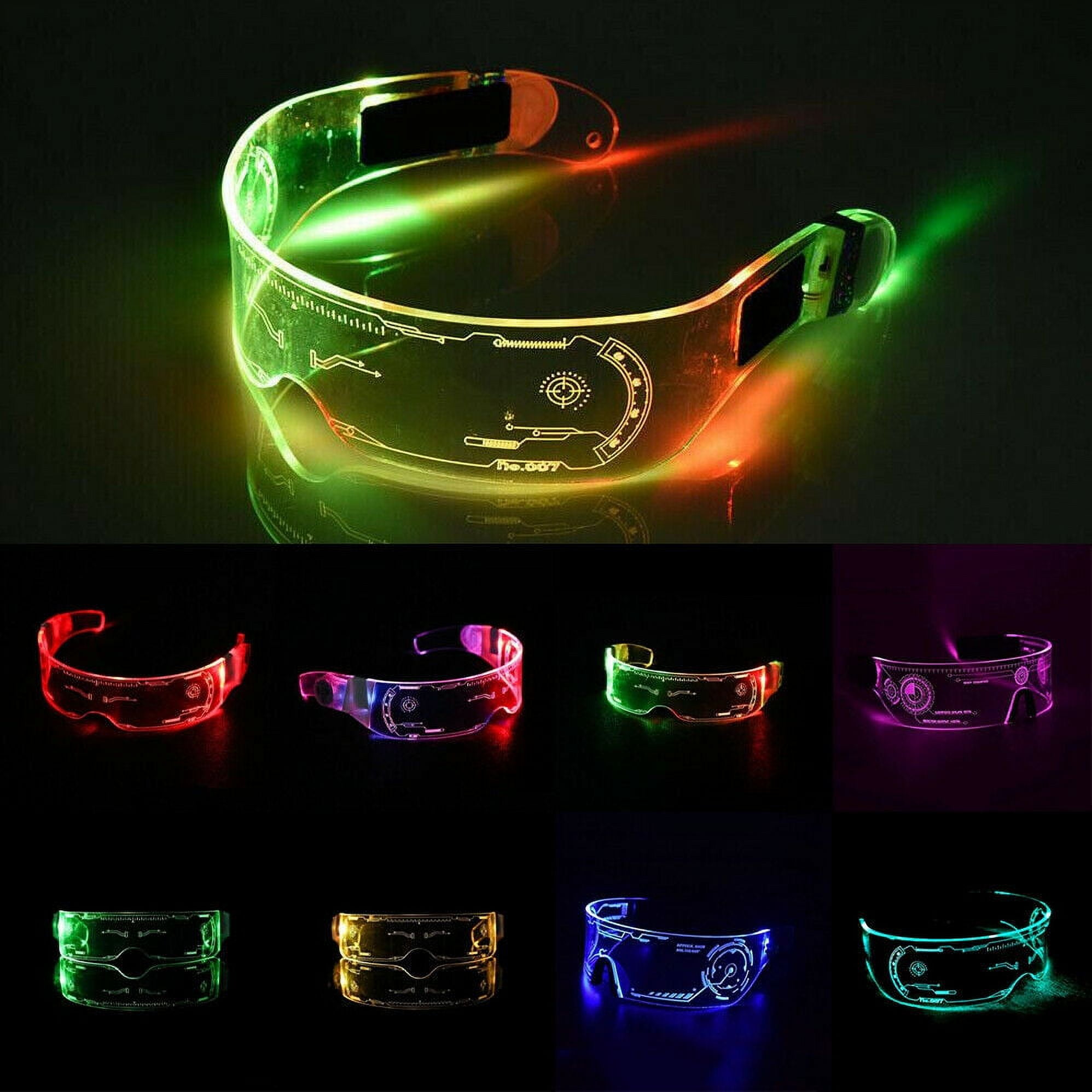 DODOING LED Visor Glasses Dual Control 7 Colors Futuristic Glasses
