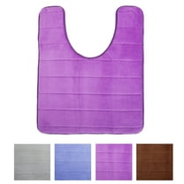 DODOING Memory Foam Toilet Bathroom Rugs U-Shaped Contour Toilet Mat, Non Slip, Machine Washable, Absorbent, Super Cozy Velvet Bathroom Toilet Carpet, 20 inches X 24 inches Contour