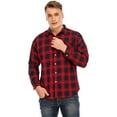 thumbnail image 1 of DODOING Men's Long Sleeve Flannel Shirts, Plaid Shirt Plaid Shirt Mens Button Down Shirt Oversized Flannel Shirt, 1 of 8